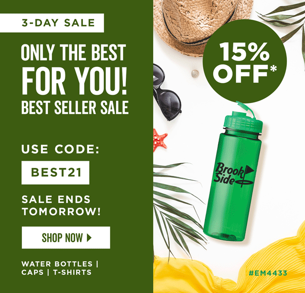 Ends Tomorrow | Only the Best for You | 15% Off Best Sellers | Use Code: BEST21 | Shop Now | Discount applies to water bottles, caps and t-shirts.