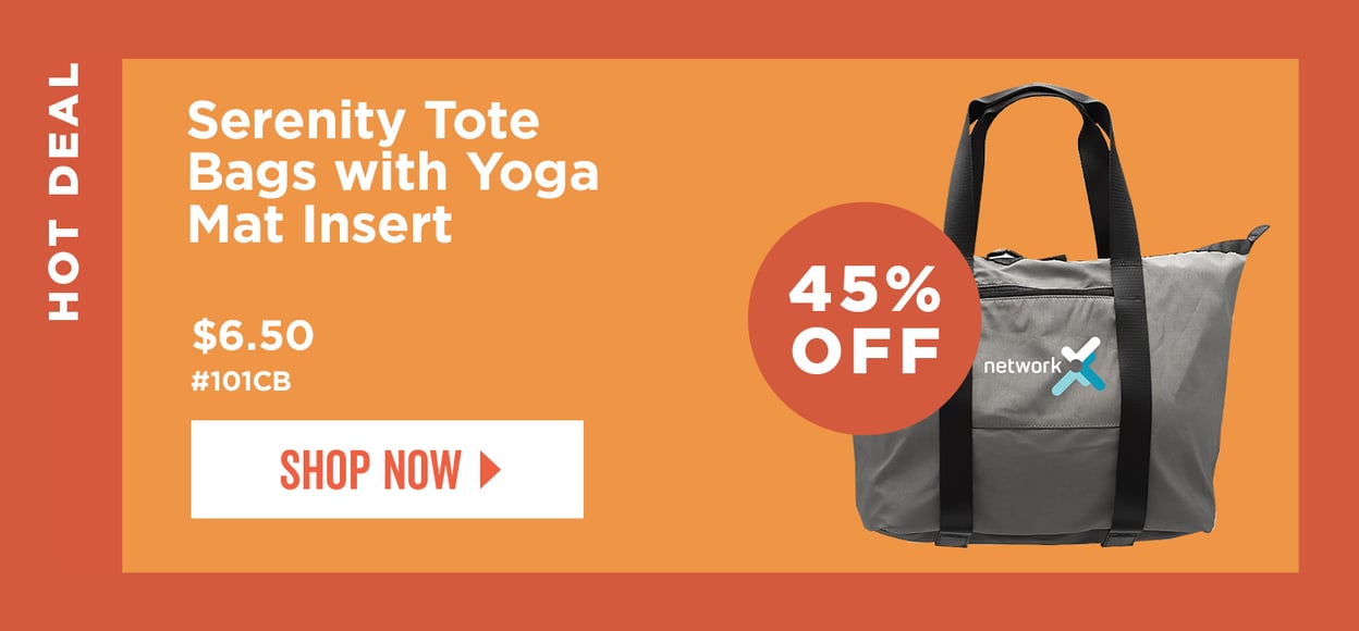 HOT DEAL | 45% Off | Serenity Tote Bags with Yoga Mat Insert | Item# 101CB | As low as $6.50 | Shop Now